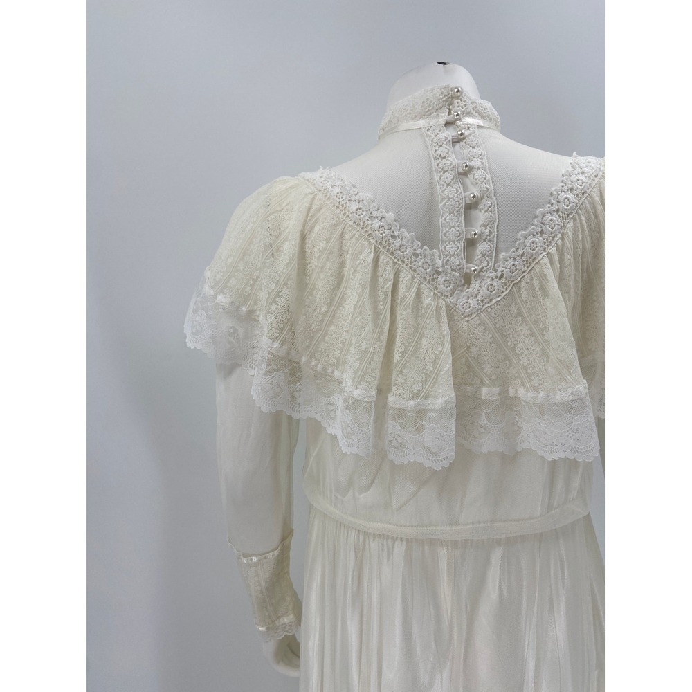 Gunne‎ Sax Bridal Gown 9 Ivory Vintage Lace Victorian Wedding Dress Wedding - Picture 7 of 9